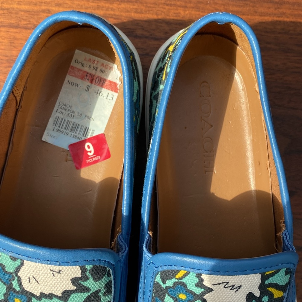Coach Blue Floral Slip-On Sneakers - Picture 13 of 14